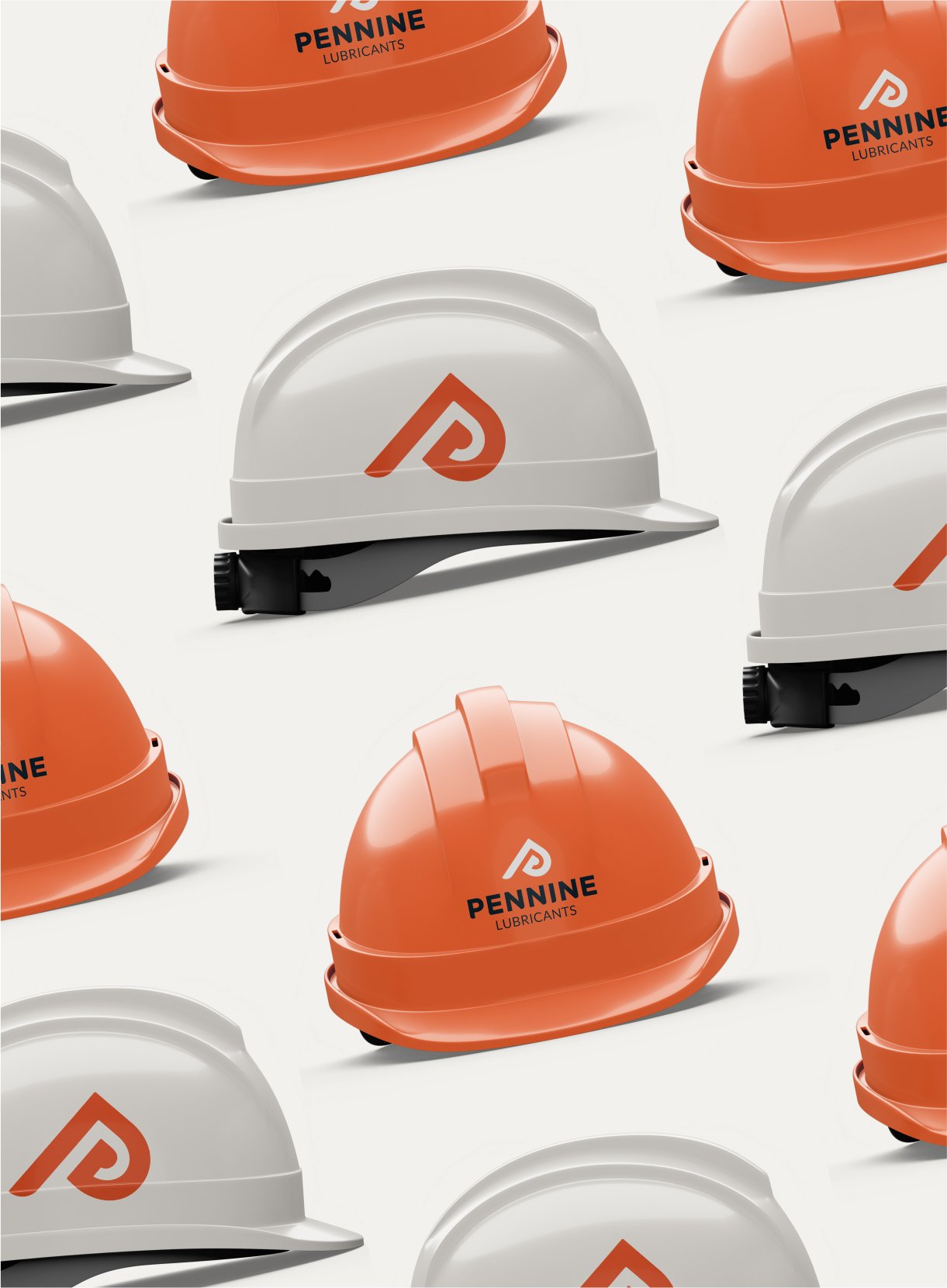 Pennine Lubricants PPE brand application Corporate brand identity