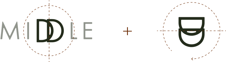 The middle Coffee house Logo marque creation 1